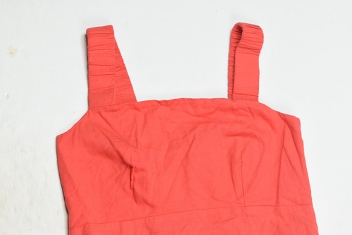 Pact Maxikleid Damen klein rot Bio Baumwolle Leinen ärmellos geraffte Taschen - Bild 3 von 13