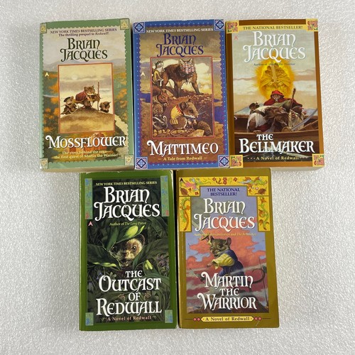 5 REDWALL paperbacks lot by Brian Jacques Martin the Warrior Mattimeo +3 - Picture 4 of 4