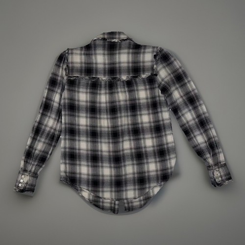 Polo Ralph Lauren Vintage Hemd weiß/schwarz Rüschenbesatz kariert Gr. S/P - Bild 6 von 22