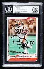 BAS 2001 Fleer Focus Focus Numbers 76/116 Peter Warrick #14 Authentic Auto 3c7