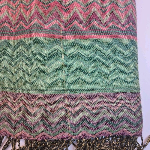 Pashmina Cashmere Zig-zag Scarf Shawl Chevron Pattern 27"x70" - Picture 6 of 8