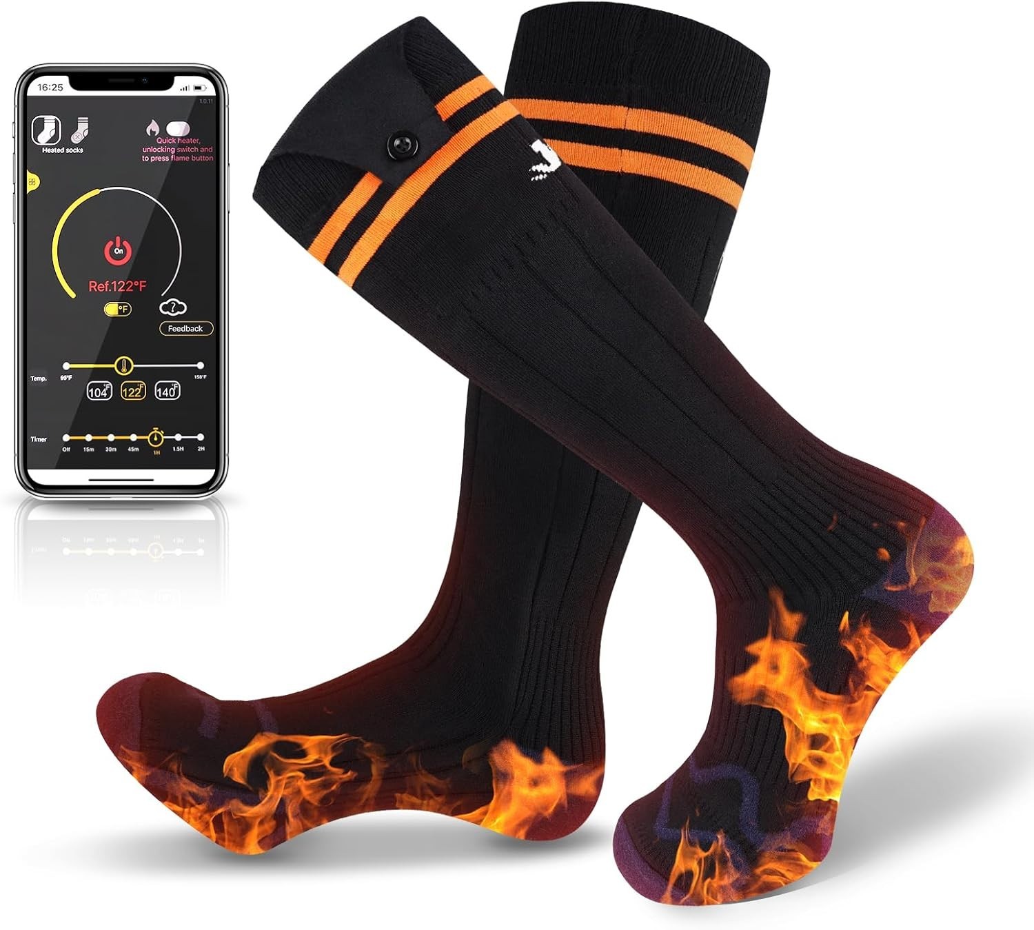 Heatedsocks Calza Calzini riscaldati ricaricabili freddo Batteria 5000 mAh