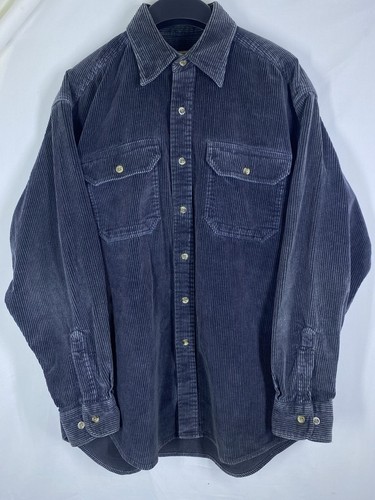 Woolrich Shirt Mens Large Gray Corduroy Heavyweight Button Up Shaket Vintage USA - Picture 1 of 10