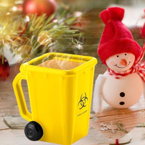 3D Keramik Mülleimer Form Becher Kaffeetasse Büro Mitarbeiter Weihnachten Urlaub - Bild 3 von 7