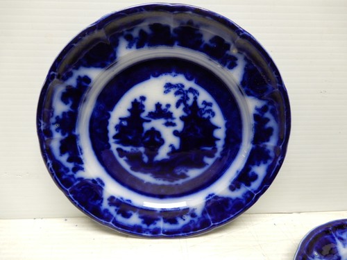 2 ANTIGUAS PLACAS AZULES DE FLUJO PROFUNDO P W & CO. EL PATRÓN DEL TEMPLO - Imagen 2 de 4