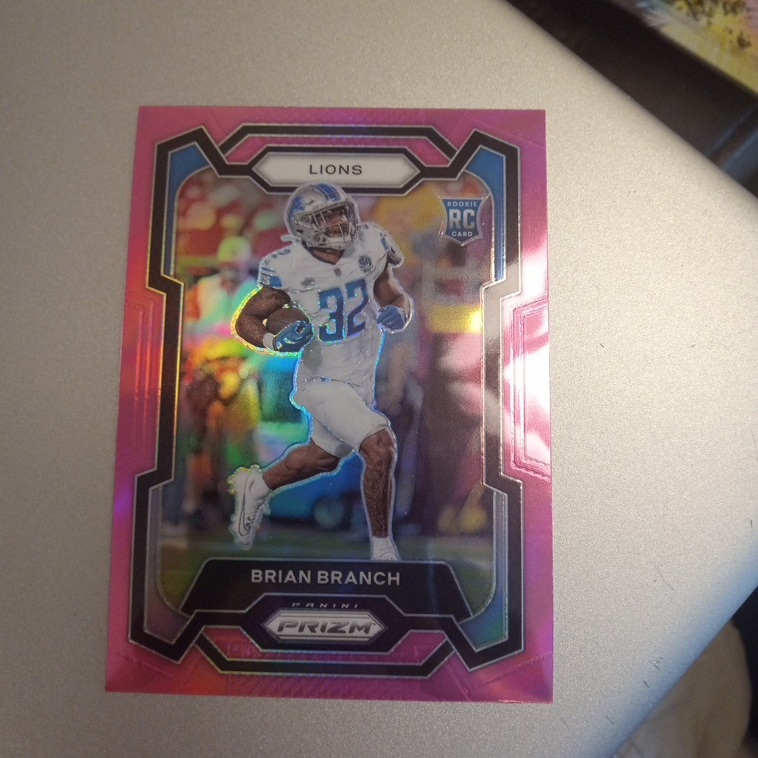 2023 Panini Prizm - Rookies Brian Branch #328 Pink Prizm (RC)