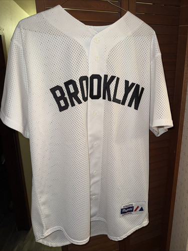 Vintage weiß Brooklyn Baseball Majestic Athletic Apparel Trikot Größe Large - Bild 1 von 11
