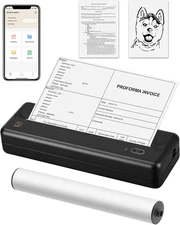 HPRT MT810 Portable Printer, A4 Wireless Bluetooth Travel Printer, Thermal Print