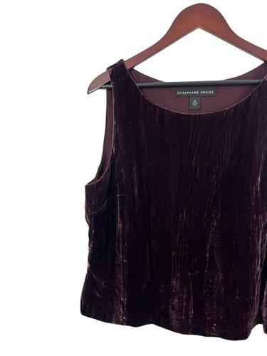 Josephine Chaus Damen 14 schwarz Samt ärmellos Top lila Pflaume Arbeitskleidung - Bild 5 von 10