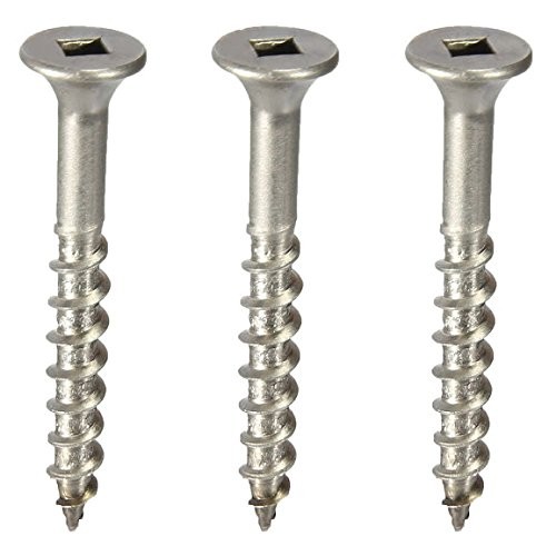 #8 x 1-1/4" Tornillos de Cubierta 316 Grado Marino Acero Inoxidable, Accionamiento Cuadrado, Tipo... - Imagen 2 de 4
