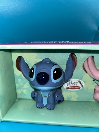 Disney Stitch & Angel Salt and Pepper Shakers Set Ceramic NEW - Picture 3 of 8