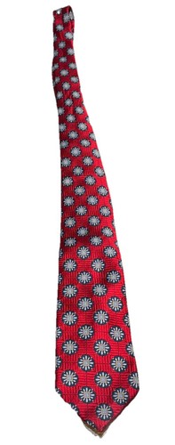 JoS. A. Bank Signature Collection Red Geometric Woven Silk Necktie - Picture 1 of 4