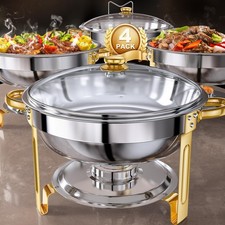 Chafing Dishes for Buffet Set: 100% Pre-Installed Chafers for Catering