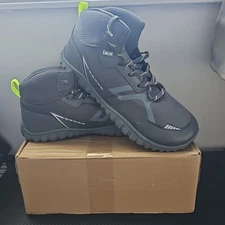 Hobbiebear Birch - Barefoot Shoes Size US 13/EU 47 - Gray, Lime, Black High Top