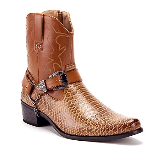 Herren Cowboystiefel Western Stil Knöchelhoch & Hoch Motorradfahren Elegant Stiefel - Bild 1 von 7