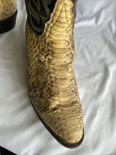 Tony Lamas Cowboystiefel Größe 9,5 E Vintage echt golden Python gebraucht, in einwandfreiem Zustand klassisch - Bild 14 von 22