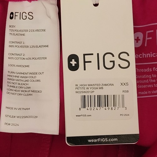 Figs High Waisted Zamora Petite Jogger Scrub Pants Womens Size XXS/P Pink NWT  - Picture 4 of 7
