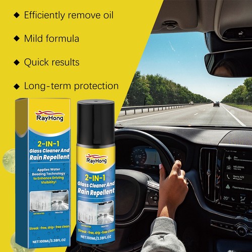 Windshield Cleaner Tool Car Glass Oil Film Cleaner Glass Cleaner Rain Repellent - Picture 3 of 6