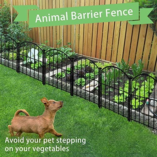 Decorative Garden Fence 21in x10ft, 10 Pack Rustproof Metal No Dig Fence - Picture 2 of 7