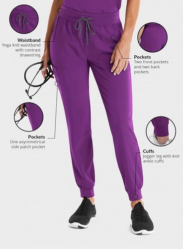 Pantalones Médicos para Mujer Maevn Yoga Cintura Jogger 8520 Tallas XXS a 3XL - Imagen 10 de 44
