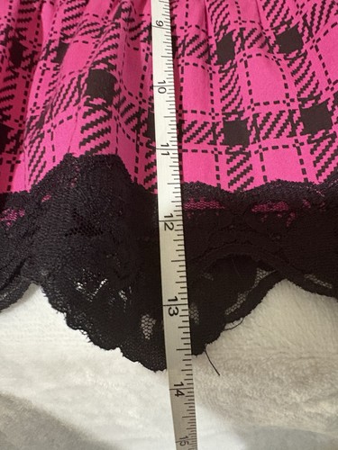 Minifalda Jessica Louise Rosa Negra Y2K Grunge Cuadros Emo Encaje Lazo Bratz De Colección M - Imagen 3 de 15