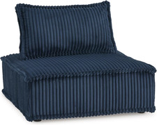 Blue Armless Accent Chair by Ashley - Casual Modular Design with Non-Slip Feet