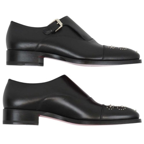 Christian Louboutin Monk Strap Leder Nieten Schuhe Leder Herren Schwarz - Bild 5 von 13