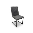 Furniture Village 'Moon' Dining Chair Grey Faux Leather Cantilever Metal Base