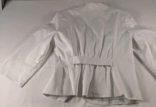 Josephine studio blazer white boxy jacket shoulder pads cotton women’s size10 - Picture 9 of 12