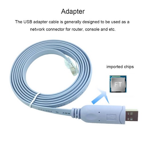 Cable de conmutador de red USB RJ45 para línea de depuración de consola enrollable de router Cisco H3C - Imagen 5 de 7