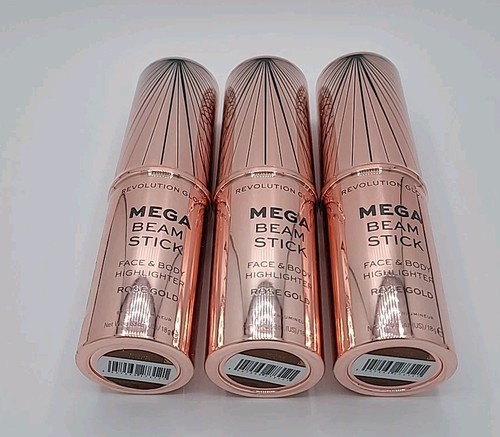 3x Revolution Glow Mega Beam Stick Face and Body Highlighter Rose Gold 0.63 oz - Picture 9 of 9
