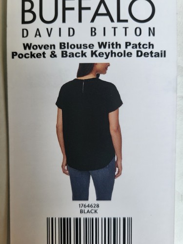 Buffalo David Bitton Woven Blousa With Patch Pocket - Picture 9 of 14