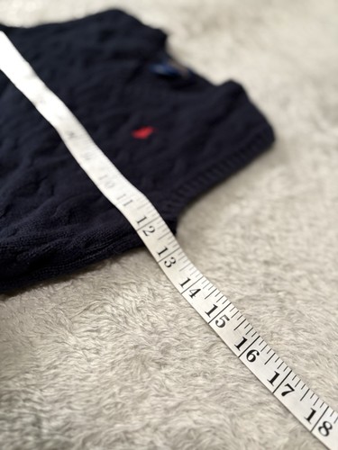 Polo Ralph Lauren Sweater Vest Boys 4T Blue V Neck Pony Logo Cable Knit - Picture 5 of 6