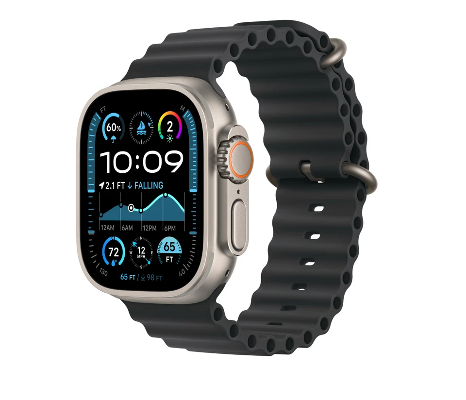 NEW Genuine Apple Brand Black Ocean Band Fits: 44 45 46 49mm Authentic One Size - Image 3 of 4