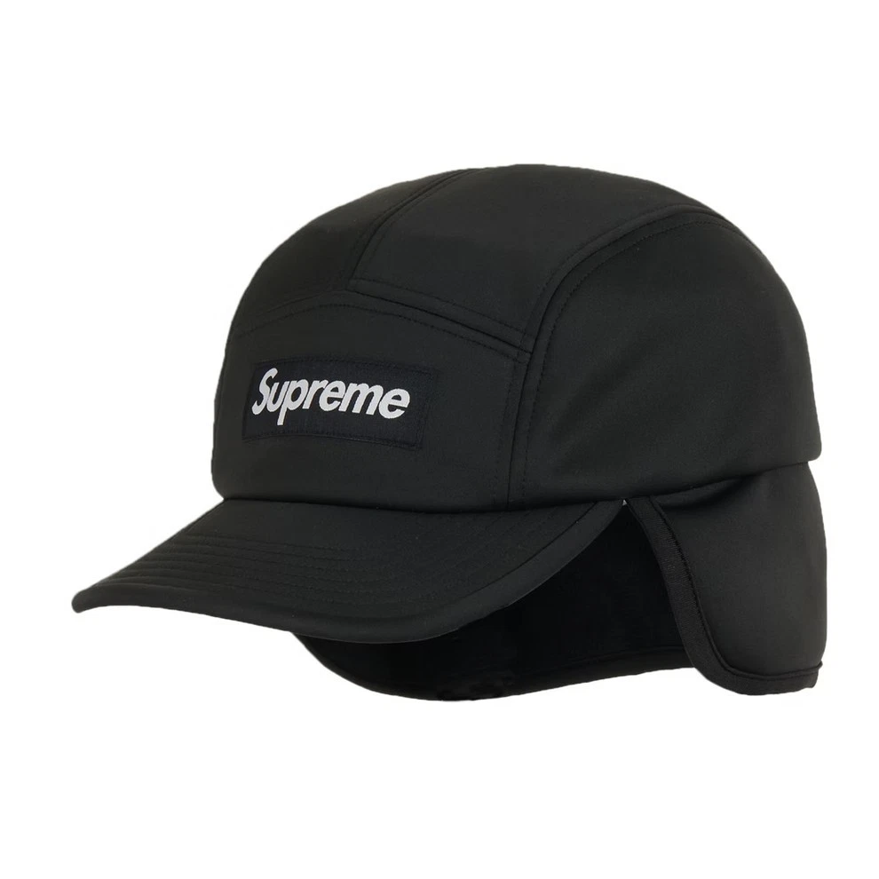 Casquette de camp Supreme Windstopper Earflap noire chapeau gore tex