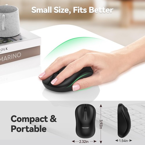 TECKNET Wireless Mouse for Laptop 2.4GHz USB Computer Mouse 1200 DPI Optical ... - Picture 3 of 7