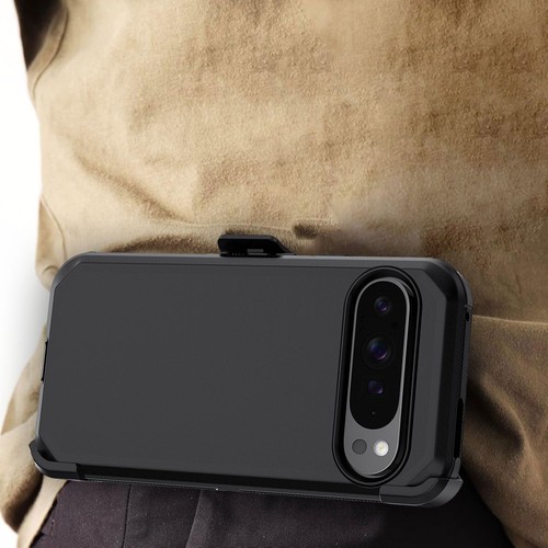 For Google Pixel 10/10 Pro/10 Pro XL Black Shockproof Case Hard Cover Belt Clip - Picture 20 of 32
