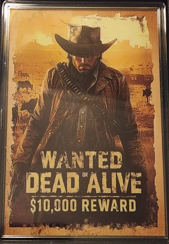 Ghana 2026 Wanted Dead or Alive 5g .999 Silver Bar Serial 1987 Collectible