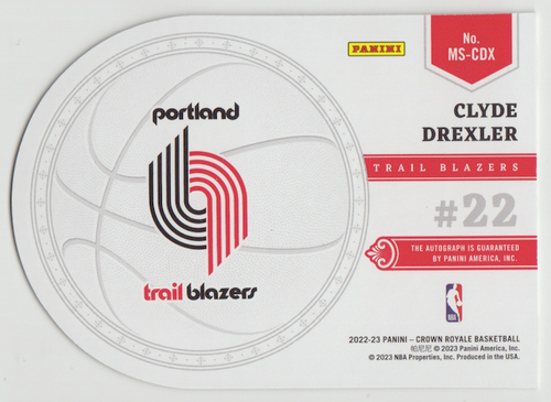 2022-23 Panini Crown Royale Clyde Drexler Majestic Signatures Die Cut Auto /49 - Picture 2 of 2