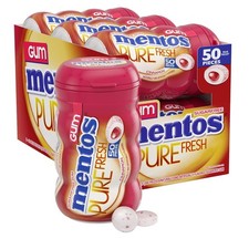 Mentos Pure Fresh Sugar-Free Chewing 50 Count (Pack of 6), Reddish-brownish 