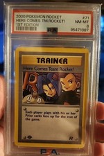 PSA 8 NM-Mint 2000 Pokémon Team Rocket #71 Here Comes Team Team Rocket !!!