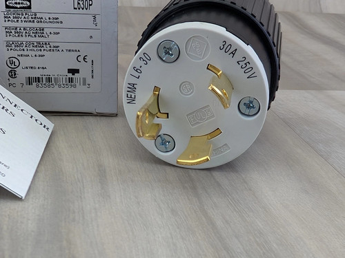 10er Pack Hubbell Sperrstopfen NEMA L6-30P Drehverschluss Turnlok 30A 250V L630P L6-30 - Bild 3 von 5