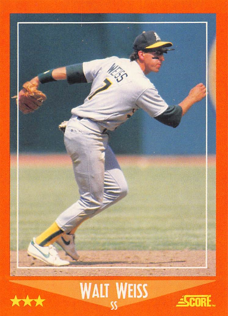 Walt Weiss 1988 Score Rookie & Traded 102T  Oakland Athletics  Baseball Card