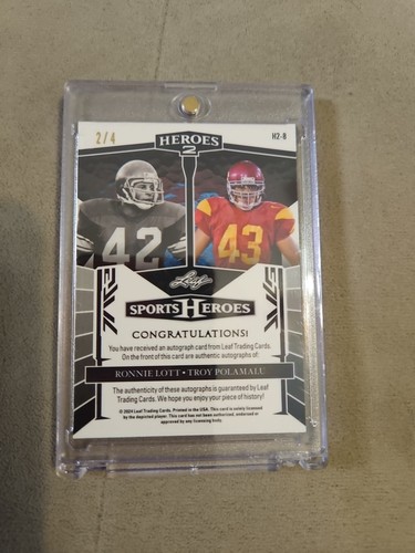 2024 Hall of Fame Safeties 49ers Ronnie Lot Steelers Troy Polamalu Dual Auto /4 - Bild 18 von 24
