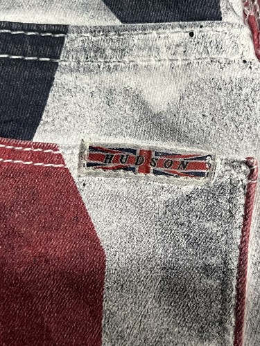 Hudson Jeans Made In USA Krista Skinny Crop Jeans Union Jack Flag Size 25 - Picture 7 of 7