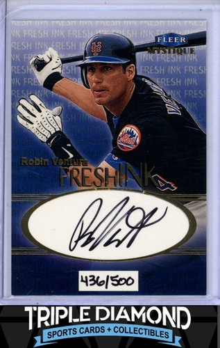 1999 Fleer Mystique Robin Ventura Fresh Ink Auto #436/500 Mets Y649