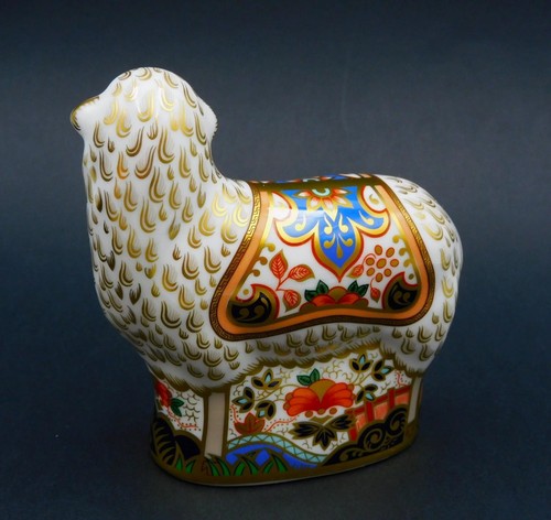 c2004 ROYAL CROWN DERBY *IMARI EWE* - Sheep Paperweight Gold stopper W/Box - Exc - Picture 7 of 13