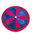 Christmas Tree Skirt Large 47" Bright Colorful Star Soft Woven Corduroy Vintage