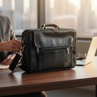 Vintage GOLDPFEIL Laptoptasche schwarz Kunstleder - Vinyl-Konstruktion