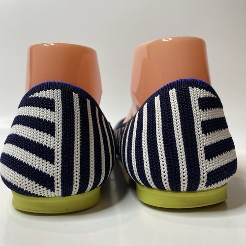 Rothy’s The Flat Round Toe Ballet Flats SZ 8.5 Navy Mixed Stripes Rare Retired - Picture 5 of 14